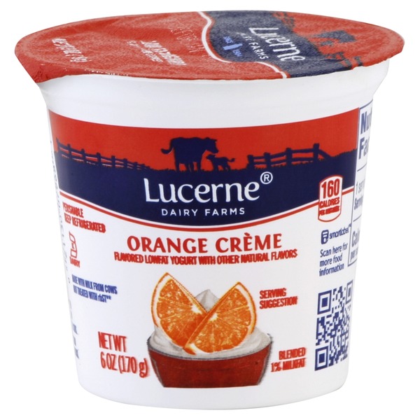 Lucerne Yogurt, Lowfat, Orange Creme
