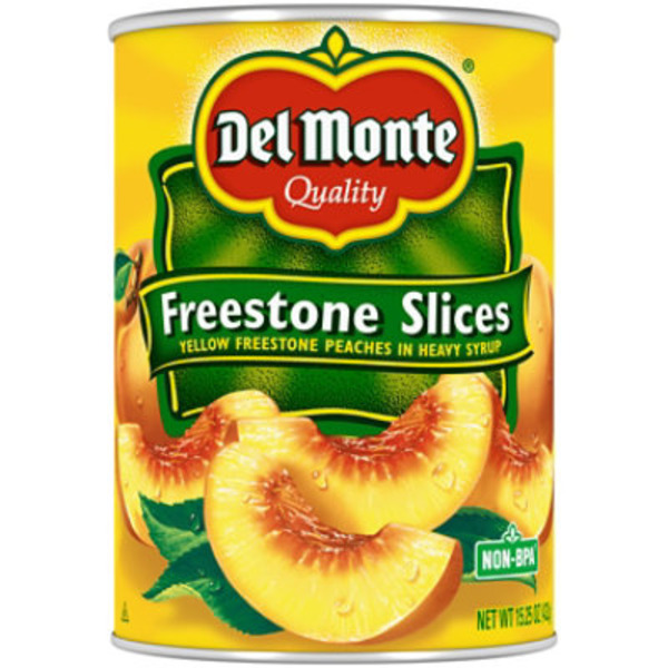 Del Monte Peaches, Freestone Slices, Yellow In Heavy Syrup