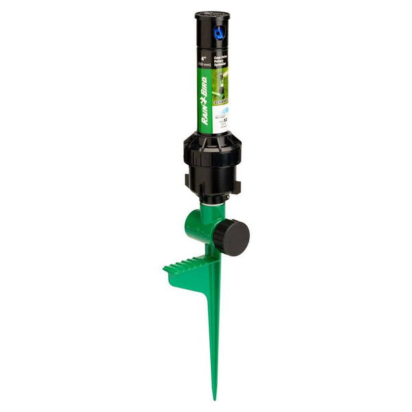 Rain Bird 3200 Sq. Ft. 32sa Gear Drive Rotor Sprinkler On A Spike W/rain Curtain Technology, 40-360° Pattern, Adjustable 19-32 Ft.