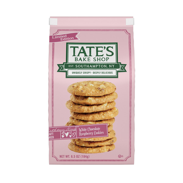TATE'S White Chocolate Raspberry Cookies, Limited Edition 6.5 oz