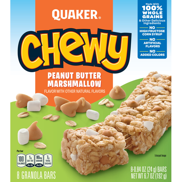Quaker Peanut Butter Marshmallow Granola Cereal Or Fruit Bars (6.7 oz