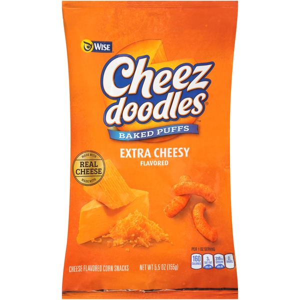 Wise Cheez Doodles Extra Cheesy Flavored Baked Puffs (5.5 oz) Instacart