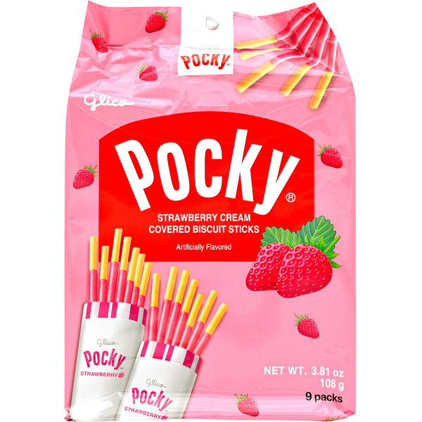 Pocky Biscuit Sticks, Covered, Strawberry Cream