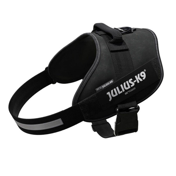 Julius Powerharness Reflective No Pull Dog Walking Vest Harness for Large Sized Dogs from 88 to 154 Pounds - Black - Size 3