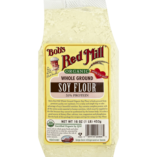 Bob's Red Mill Flour, Organic, Soy, Whole Ground