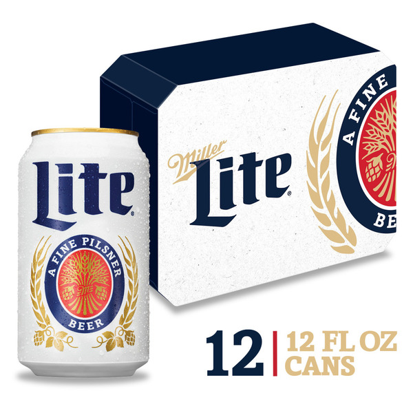 Miller Lite American Pilsner Light Lager Beer, 4.2% ABV, 12-pack