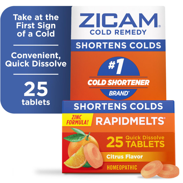 Zicam Zinc Cold Remedy Rapidmelts Quick-Dissolve Tablets Citrus