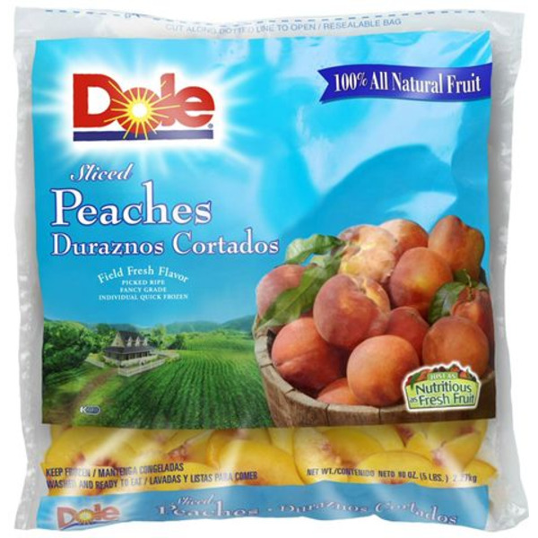 Frozen Dole - IQF Sliced Peaches - 5 lbs