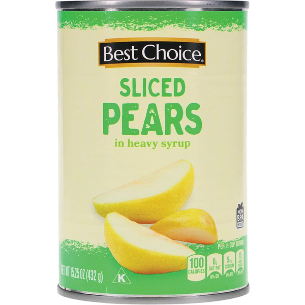 Best Choice SLICED PEARS IN HEAVY SYRUP Same-Day Delivery or