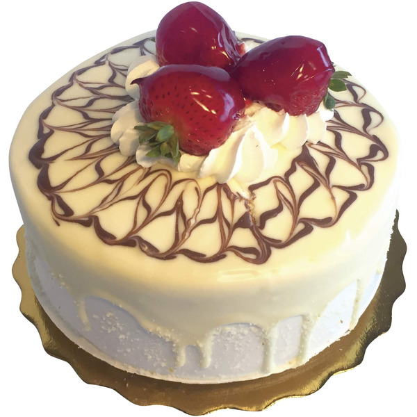 8" White Cake With Fruit & Toys