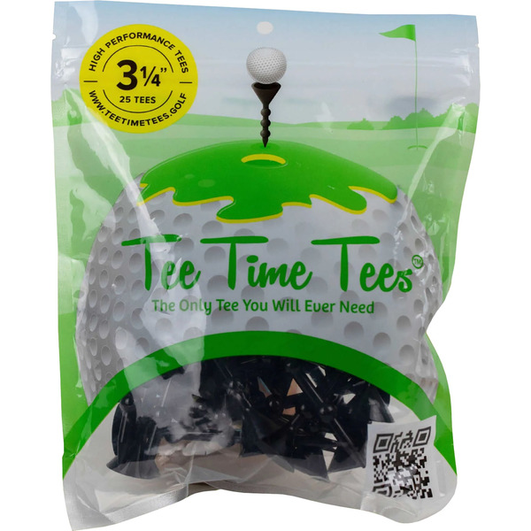 Tee Time Golf 3.25 Inch Bubble Golf Tees, 25 Pack - Black