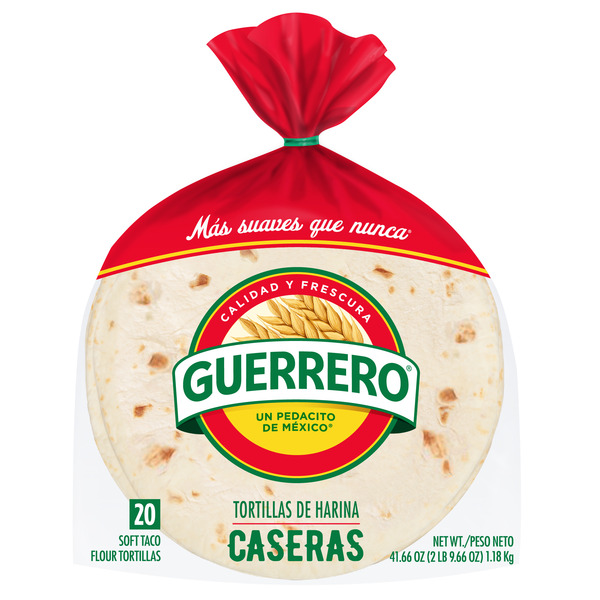 Guerrero Caseras Flour Tortillas, Soft Taco Size, 20 Count