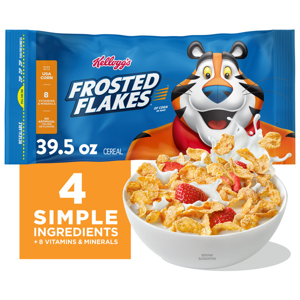 Kellogg's Cold Breakfast Cereal, 8 Vitamins and Minerals, Kids Snacks, Original,  Bag (1 Bag)