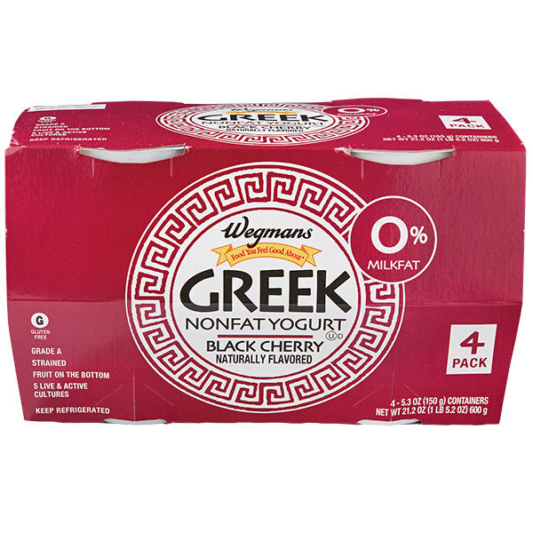 Wegmans Wegmans 0% Greek Black Cherry Nonfat Yogurt, 4 Pack Same-Day ...