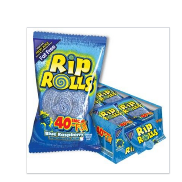 Rip Rolls - Sour Blue Raspberry - 24 Ct