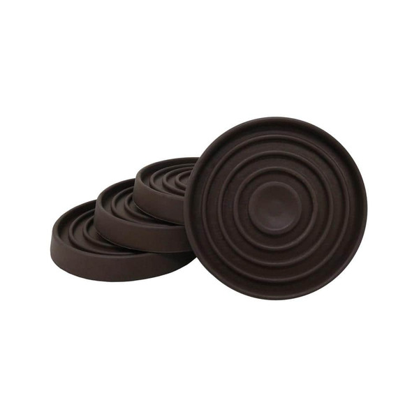Everbilt 2-1/2 In. Brown Round Smooth Rubber Floor Protector Furniture Cups For Carpet & Hard Floors (4-pack)