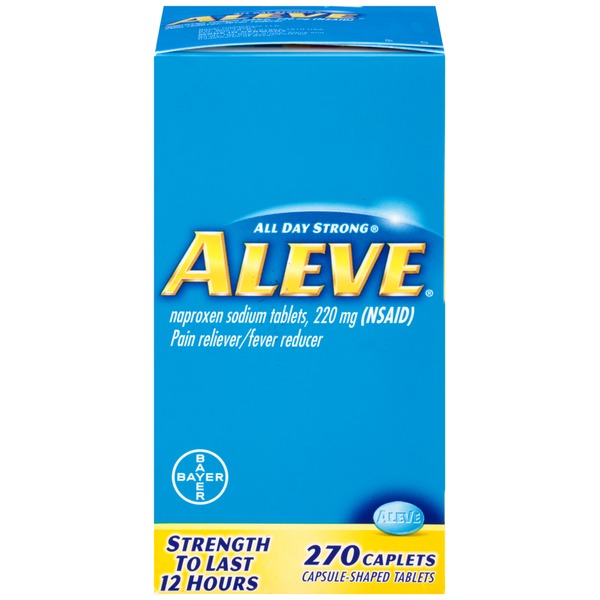 Aleve Naproxen Sodium 220mg Caplets Pain Reliever/Fever Reducer (270 Ct ...