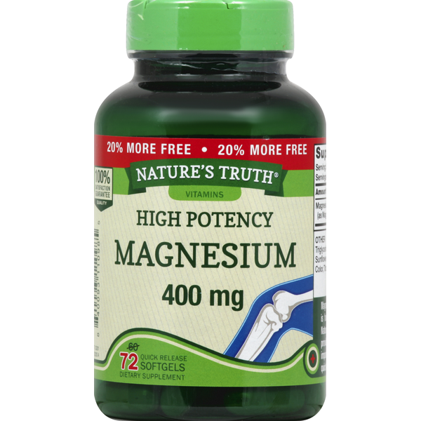 Nature's Truth Organic Magnesium, High Potency, 400 mg, Quick Release
