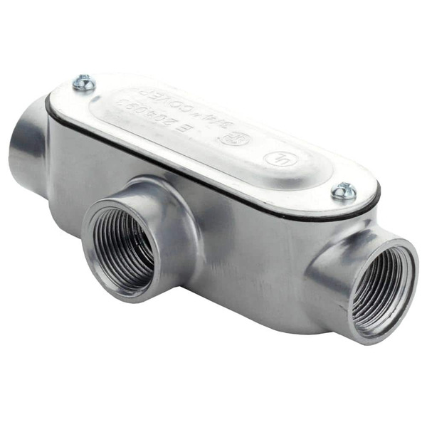 Commercial Electric 3/4 In. Rigid Metal Conduit (rmc) Threaded Conduit Body With Stamped Cover (type T)