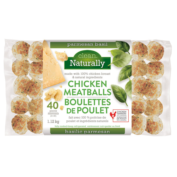 Clean Naturally Basilic Parmesan Chicken Meatballs 1.12 kg