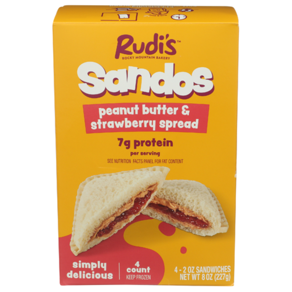 Rudi's Peanut Butter & Strawberry Spread Sandos Sandwiches