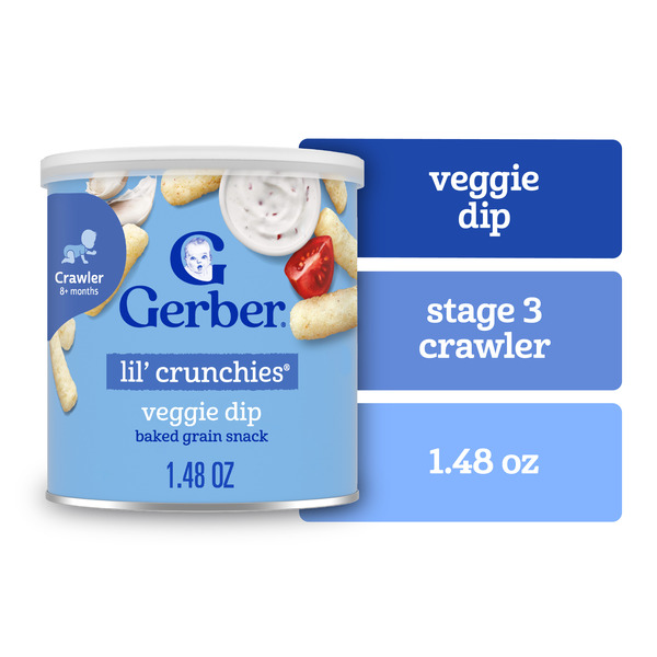 Gerber Stage Baby Food Snacks Veggie Dip Lil' Crunchies Baby Led