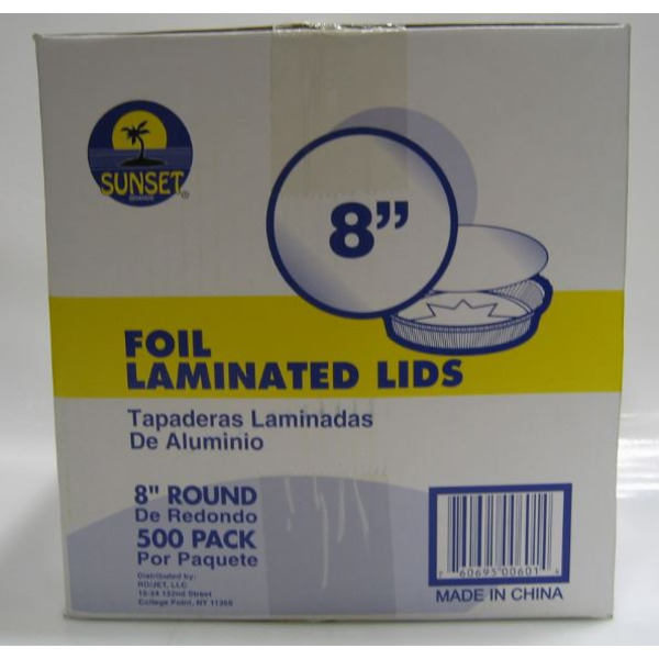 Sunset - 8" Round Foil Board Lids - 500 ct Pack