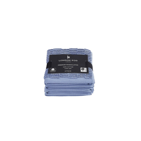 London Fog Textured Wash Towel, 12 x 12 in - Blue