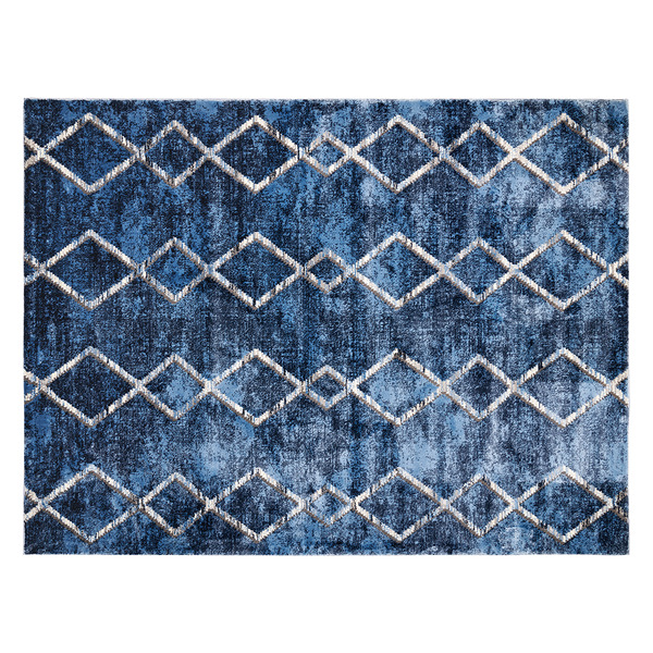 ALDI Huntington Home Carved Area Rug Geo Blue 5'3" x 7' SameDay