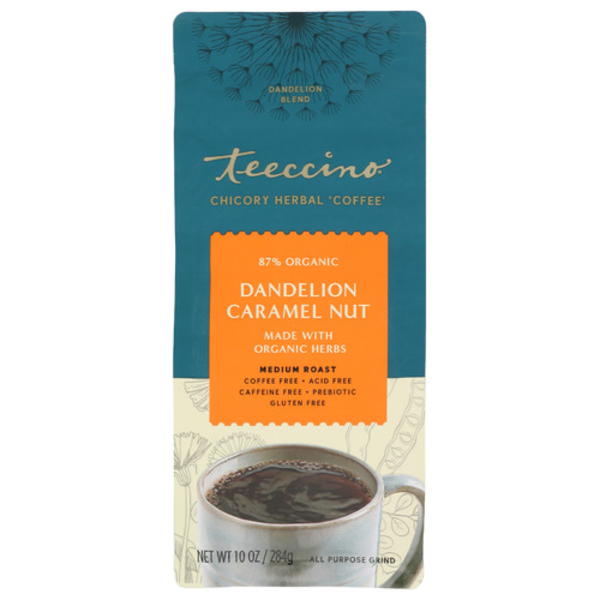Teeccino Dandelion Caramel Nut Herbal Coffee Same-Day Delivery or