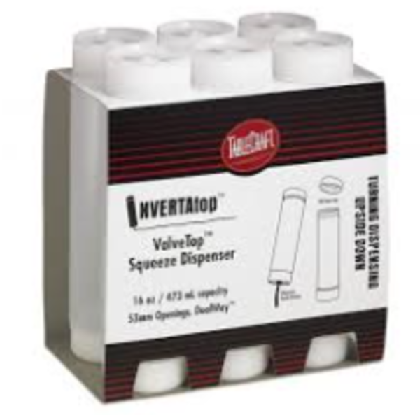 16 oz Inverted Top Squeeze Bottle, 6-pack