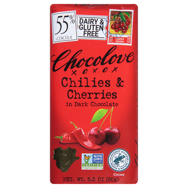 Chocolove Chilies & Cherries, in Dark Chocolate Same-Day Delivery