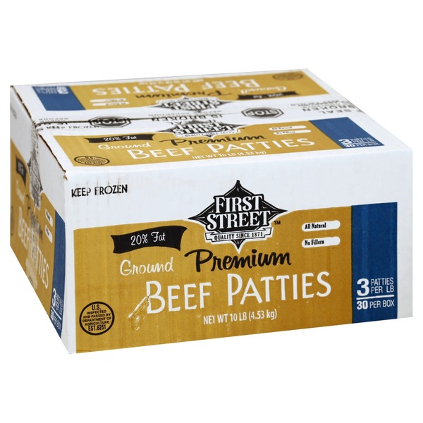 Smart & Final First Street Ground Beef Patties, 100 Pure, 80/20 SameDay Delivery or Pickup