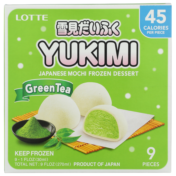 Lotte Koala's March Yukimi Green Tea Japanese Mochi Frozen Dessert