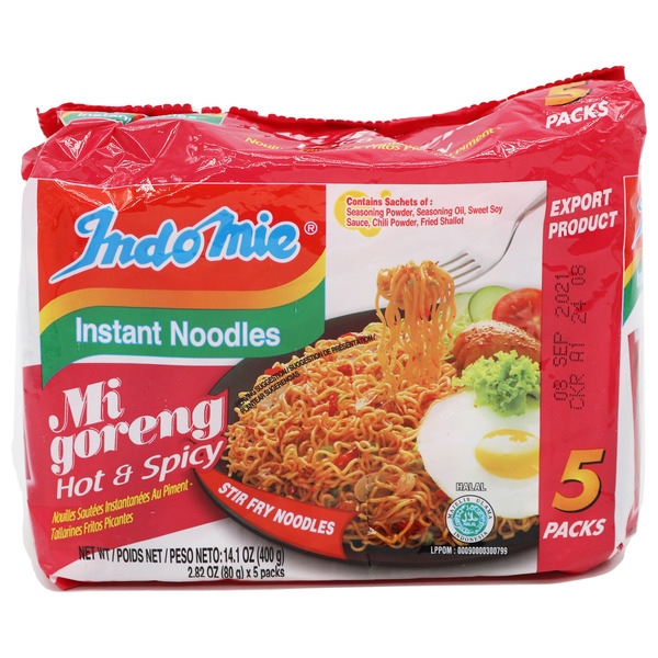 99 Ranch Market Indo Mie Instant Noodles, Mi Goreng, Hot & Spicy, 5 ...