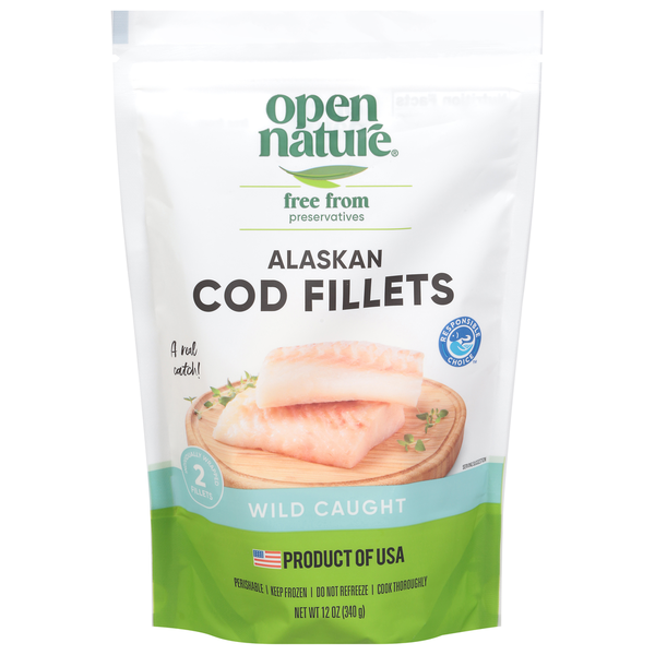Open Nature Cod Fillets, Wild Caught, Alaskan