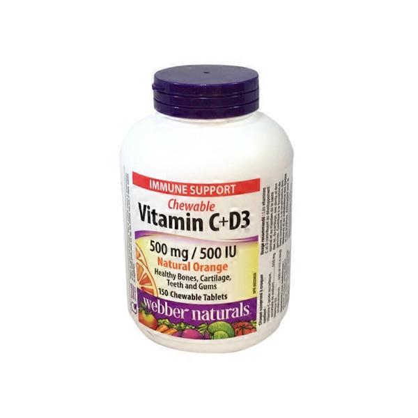ber Naturals Vitamin C & D 500 Mg/500 Iu Chewable Orange Flavored