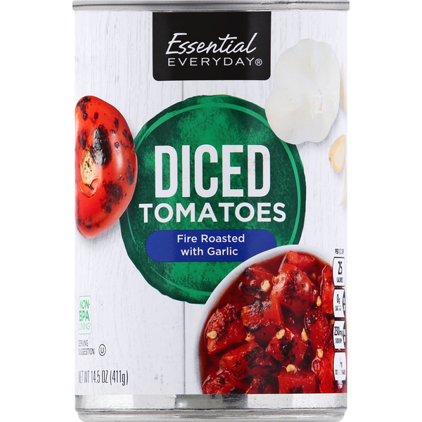 Essential Everyday Tomatoes, Fire Roasted with Garlic, Diced (14.5 oz