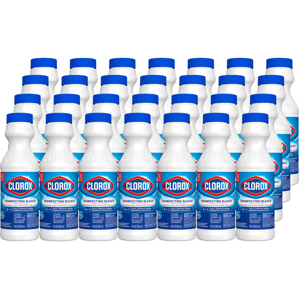 Clorox� Disinfecting Bleach, Concentrated Formula, Regular, 11 Ounce Bottle, Pack of 28