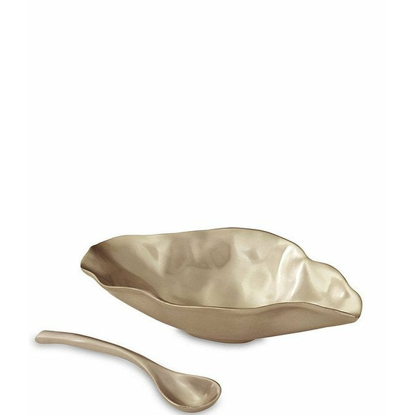 Beatriz Ball Sierra Modern Maia Medium Serving Bowl with Spoon Gold