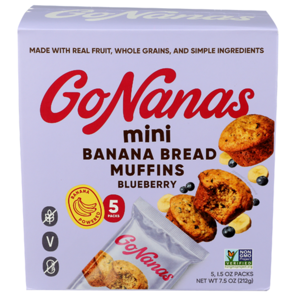 Go Nanas Inc Blueberry Mini Banana Bread Muffins 5 Pack
