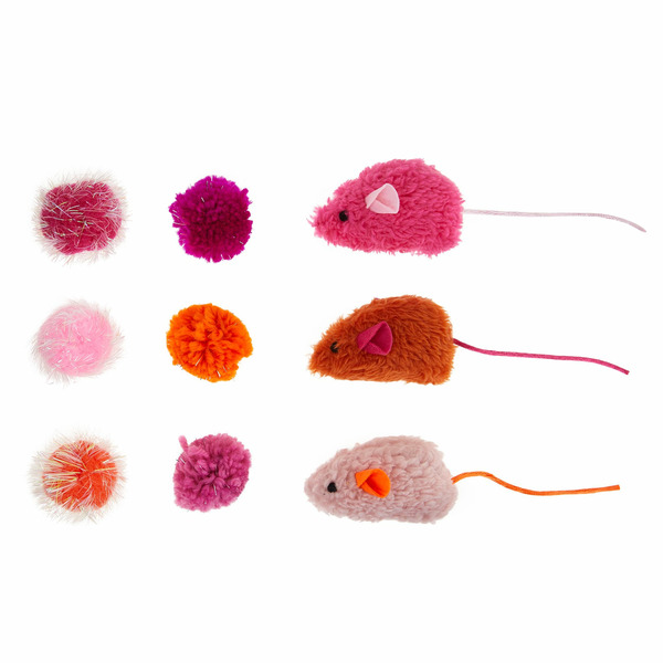 Whisker City Mice & Balls Cat Toys - Multiple Colors