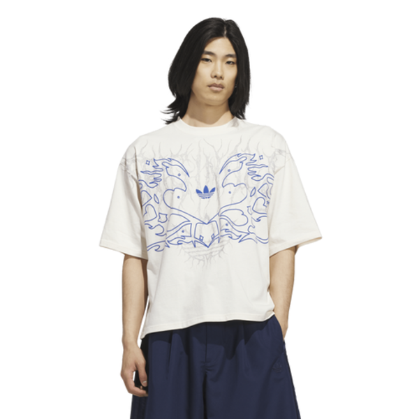 adidas Men's Metal Graphic Boxy T-Shirt, L - Hi Res Blue/Wonder White