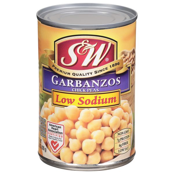 S&W Low Sodium Garbanzos Chick Peas