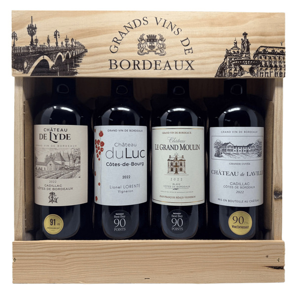 Grands Vins De Bordeaux Collection, 750 ml, 4-count Same-Day