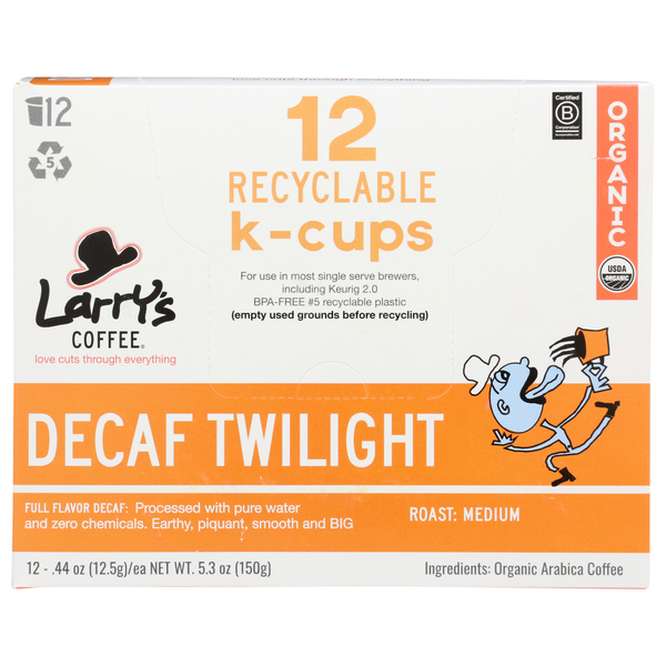 Larry's Coffee Decag Twilight Blend Recyclable K Cups Same-Day