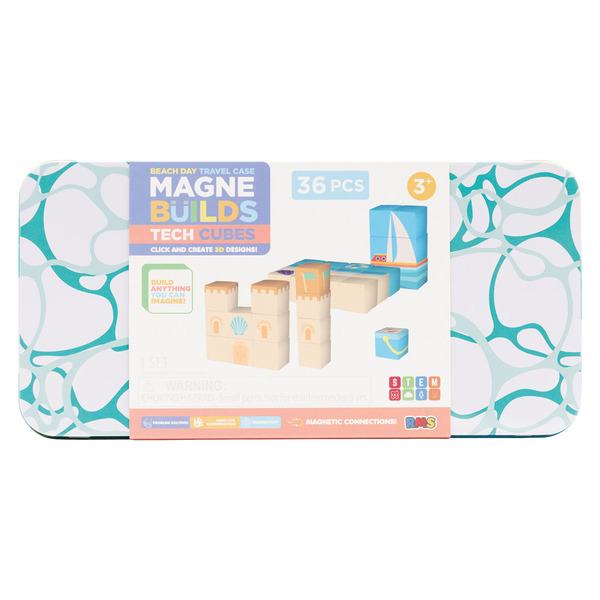 Magne Builds Beach Day Travel Magnetic Tiles, 36Pc Same-Day