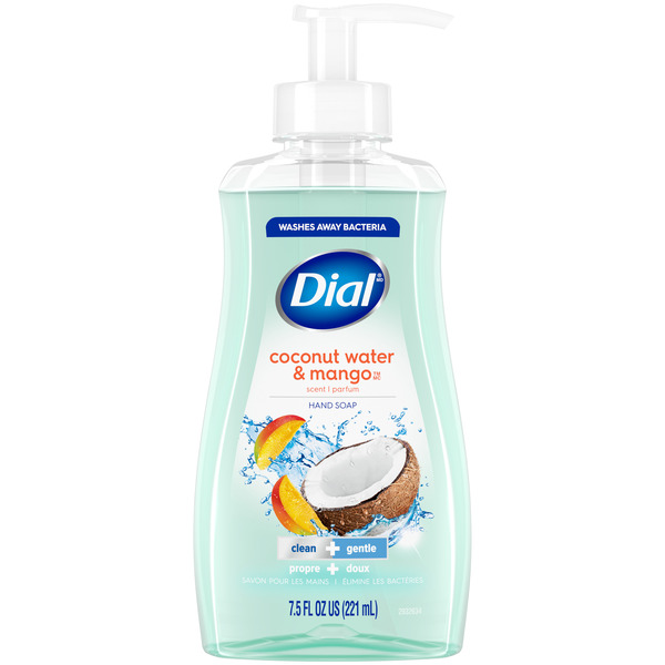 Dial Clean + Gentle Liquid Hand Soap, Coconut Water & Mango Gentle Hand Soap, 7.5 fl oz