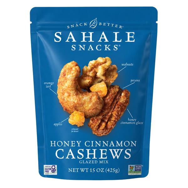 Sahale Snacks Honey Cinnamon Cashews Glazed Mix, 15 oz