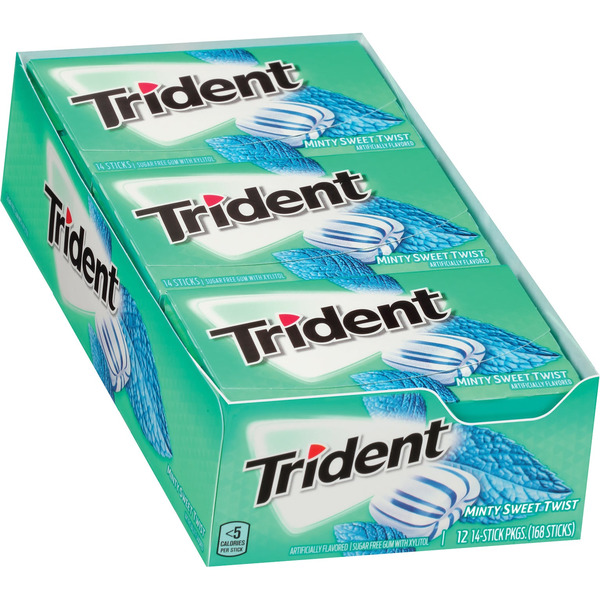 Trident Sugar Free Gum, Minty Sweet Twist, 14 Sticks, 12 ct Same